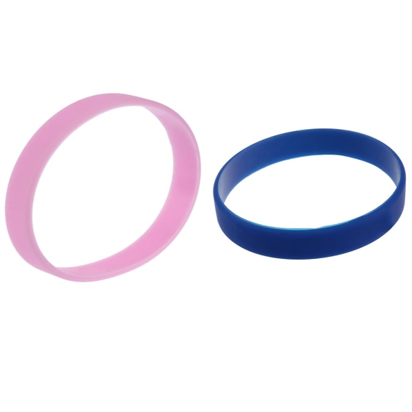 2 st mode silikon gummi elasticitet Armband Armband manschett armband armband, rosa & mörkblå