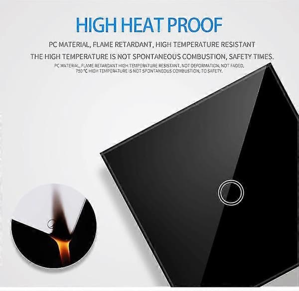 EU Touch Switch AC100-240V Hærdet Sort Hvid Krystal Glaspanel Strøm Væg Lys Sensor Afbrydere touch three white