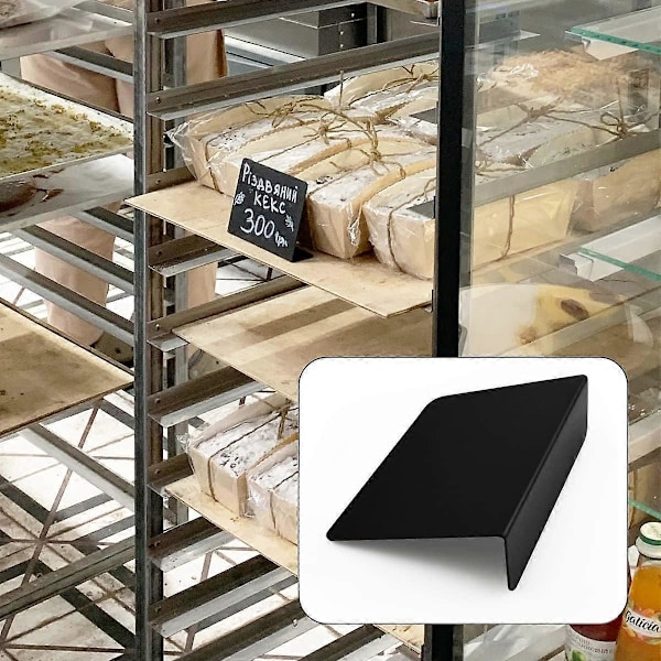 12 st L-formade Mini Tavelskylltar Akryl Tavla Bufféetiketter Små Svarta