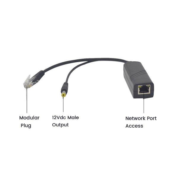 100m PoE Splitter 12v 1a IEEE 802.3af 1.5kv Isolationsbeskyttelse Netværk Kontor Netværk