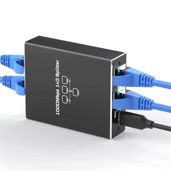 1000Mbps 1 til 3 Gigabit Ethernet Adapter RJ45 Splitter Lan Connector Internet Splitter LAN Splitter