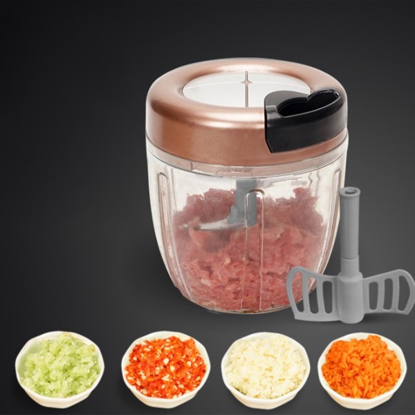 Manuell minihvitløkshakker, kraftig foodprosessor Mincer Blender Mixer for grønnsaksfruktsalat O