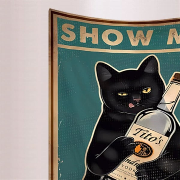 Funny Your Black Cats Juliste Mies Luolakyltti Vintage Baarikyltti Baari Seinäkoristelu 150x130cm