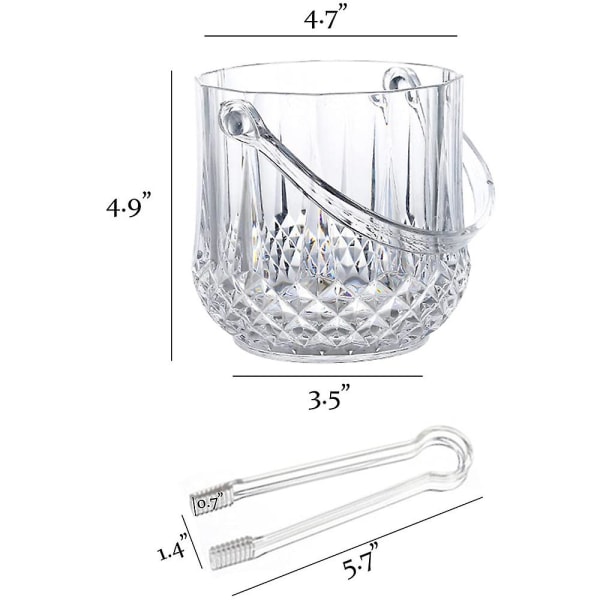 Ishink Ishink av plast med handtag Akryl Transparent Champagne Öl Vin Ishink -trans
