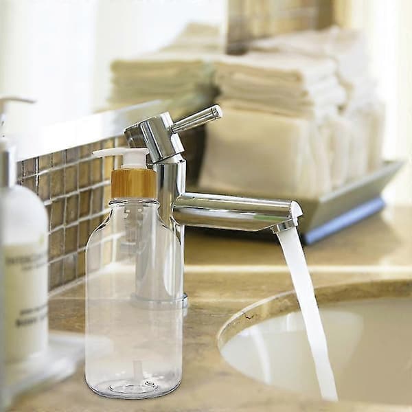 500ml Tvåldispenser Klar Påfyllningsbar Plastpump Tryck Schampodispenser Flaska Badrumstillbehör Banmo