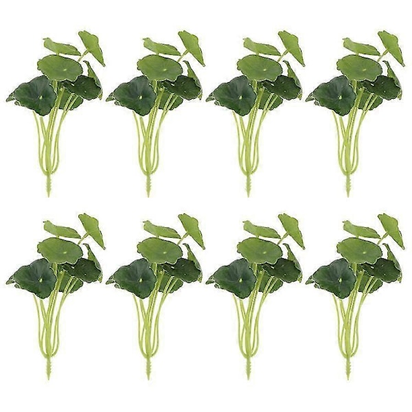 8 stk. Simuleret Grøn Plante Dekoration Kunstige Små Lotusblade Dekor