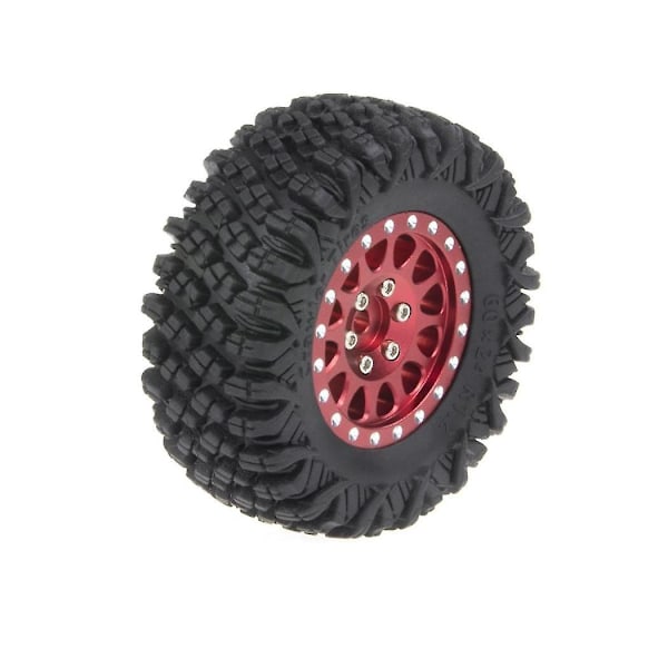 4 stk. 64x24 mm 1,2 tommer Metal Beadlock Fælgbælte Dæksæt Til 1/18 1/24 Rc Crawler Bil Aksial Scx24 Ax