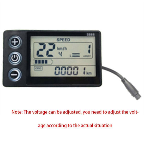 24V 36V 48V 60V Vattentät LCD-display S866 Kontrollerpanel Instrumentbräda Elcykeldisplay för El