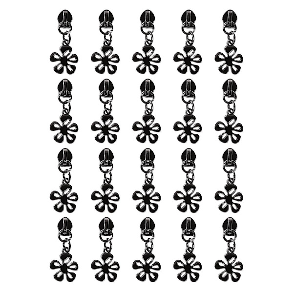 20 st 5 Dragkedjor Eleganta Blom/Hjärtaformade Metalliska Dragkedjehuvuden Nylon Spiral Dragkedjehuvuden DIY Väskor Handväskor Kläder Tillverkning Hantverk