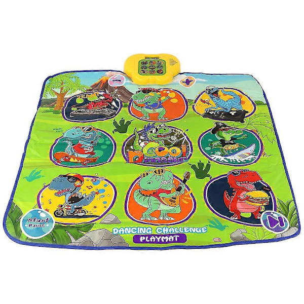 Dansemåtte - 90x86 cm - 5 niveauer - med lys - dino tema