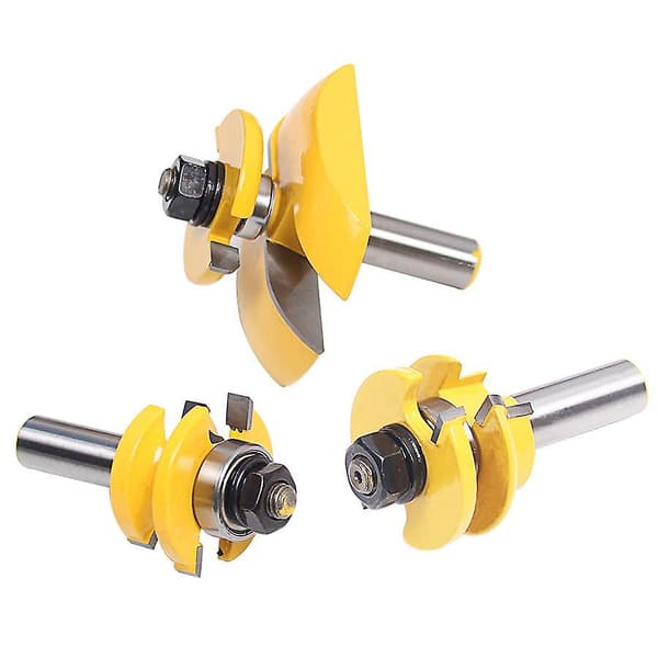 3 stk. 1/2 tommer skaft skinne & blad skærer panel kabinet router bits sæt fræser kraftværktøjer Doo