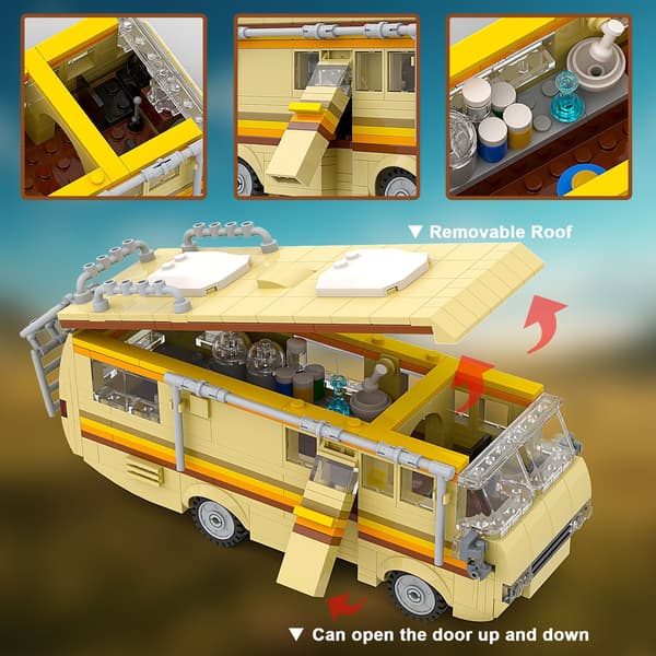 Byggeklods legetøjsbiler, Breaking Bad RV-model, pædagogiske byggeklodser