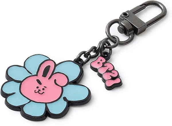 Blomsterkollektion Karaktär Metall Tryckknapp Nyckelring Väskberlock med Klips