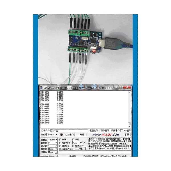 STM32F103C8T6 USB-grensesnitt 10-kanals 12-bit AD-sampling datainnsamling STM32 UART-kommunikasjon