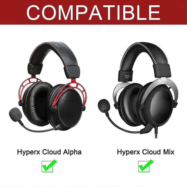 Erløsningskabel i nylonflette for HyperX Cloud For Alpha Gaming-hodetelefoner