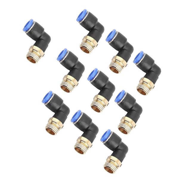 10st Pneumatiska Vinkel Snabbkopplingar Luftkopplingar Adapter 8mm Diameter Gänga G1/4 Set YEMAA