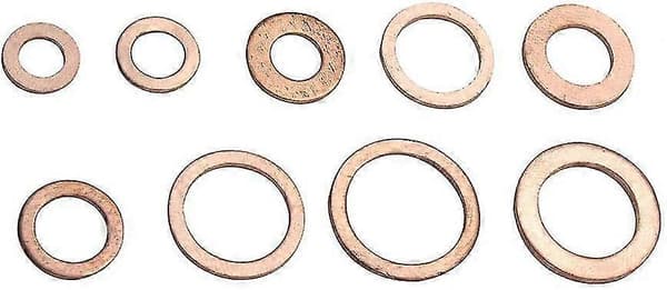 200 st Kopparbrickor Motor Tätning Platt Ring Packning Fäste Metrisk Tätningsbricka Sortimentset