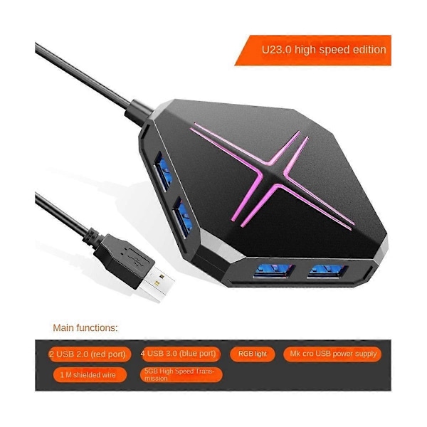 USB Hub 3.0 Jakaja 1 Vedä 6 Suurnopeuksinen Äänikortilla TF SD-kortti Monitoimimuunnos Laajennus