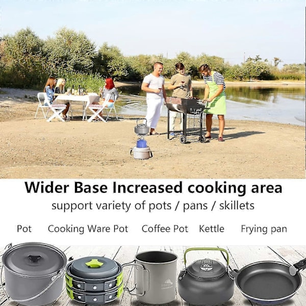 Bærbar Camping Gasblus, Titanium Legering Campingblus, Vindbrænder Med Opbevaringspose