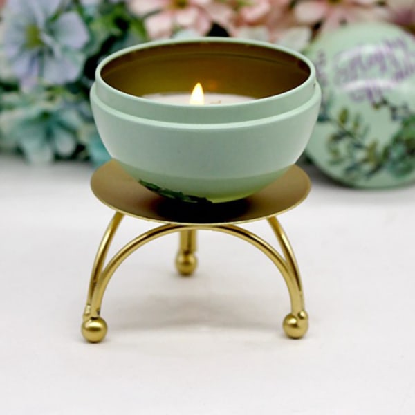Eurooppalaistyylinen kynttilänjalka rautainen kynttilänjalka Retro pyöreä pöytä kultainen kotiin juhlallinen koriste 4