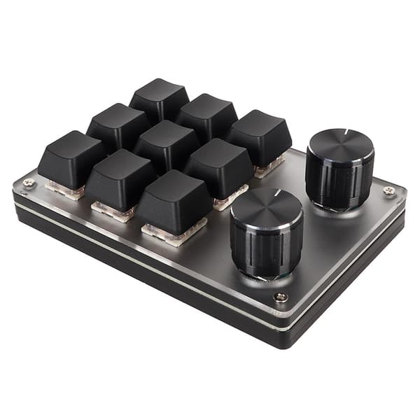 Rødt Switch Macro Keyboard Plug and Play Ergonomisk Tilpassede Knapper USB Mini Tastatur til Desktop PC 9 Taster 2 Knapper