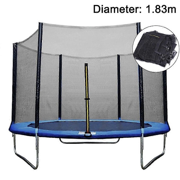 Sikkerhetsnett Erstatningsnett for Trampoline 183cm, Hagetrampoline Erstatningsnett for 6 Stolper, Nett Utenpå, Reservedel Rivsikker, UV-bestandig