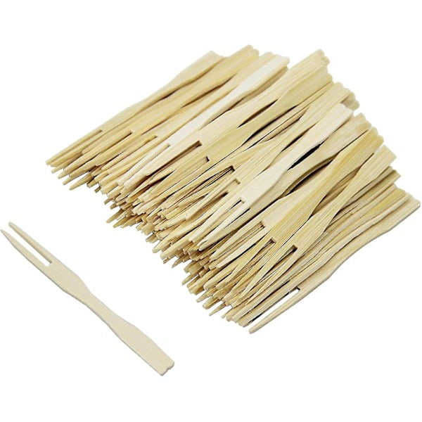 300 Pieces Finger Food Skewers, 8.7 Cm Wooden Bamboo Picks, Bamboo Forks, Party Mini Food Picks