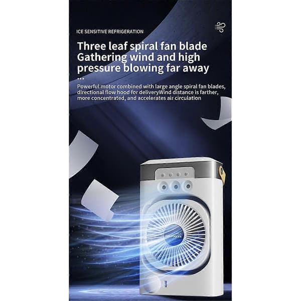 Airconditioner Ventilator Bærbar Skrivebords Luftfugter Husholdnings Lille Luftkøler Ventilator med Farverige Natlamper til Kontor, A