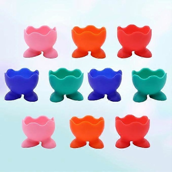 10 st Äggkopp Äggverktyg Kit Barn Svamphållare Äggkokare Hylla Äggkopp Ägghållare Kokt Äggkopp Silikon Äggkopp Smink Ansiktstvätt, 5*5*4cm