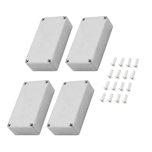 4 stk 1590B Gitarpedalhus Aluminium Trykkstøpt Stomp Box Kasse Toggle Switch Box 112x61x32mm
