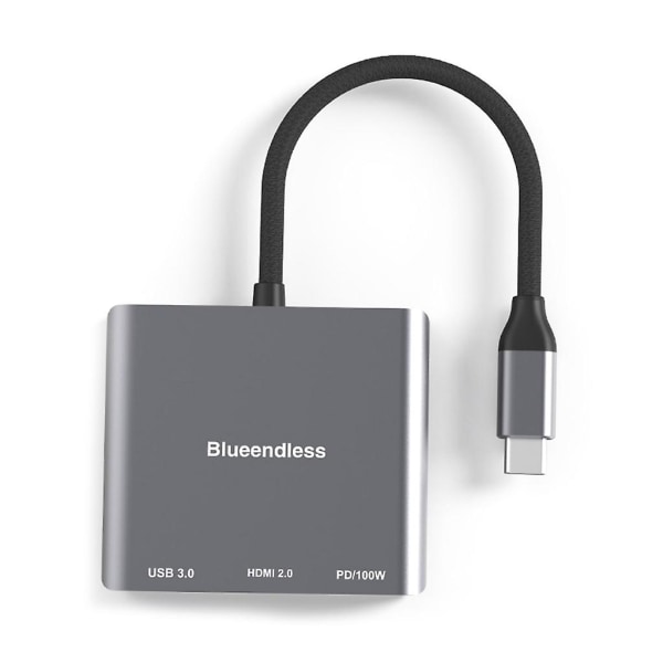 4K HDMI-kompatibel USB-C Docking Station Adapter til Skærmmonitor og USB-stick