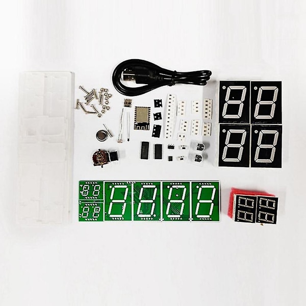 Esp8266 Wifi Klokke Nettverkstidsinnstilling Digitalt Display Led Dot Klokke Rød Grønn Tidsvisning