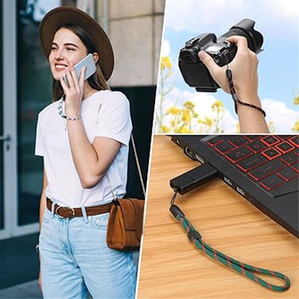 60 st Handledsrem Snodd, Justerbar Polyester Färgrik för Mobiltelefon, Kamera, Nycklar, USB D