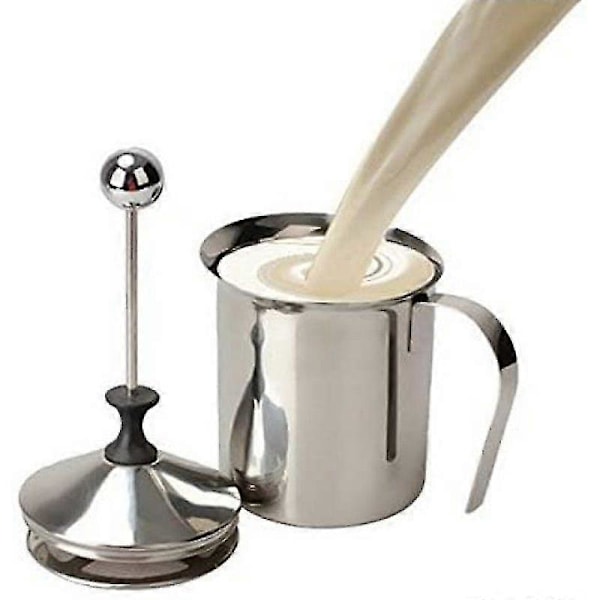 400ml Melkeskummer i Rustfritt Stål med Dobbel Sil for Melk, Melkeskum, Kaffe
