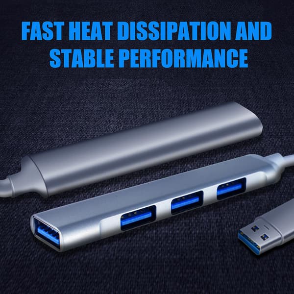 Bærbar 4 Ports USB 3.0 Hub Forlængerkabel Splitter til Telefon Computer Pad