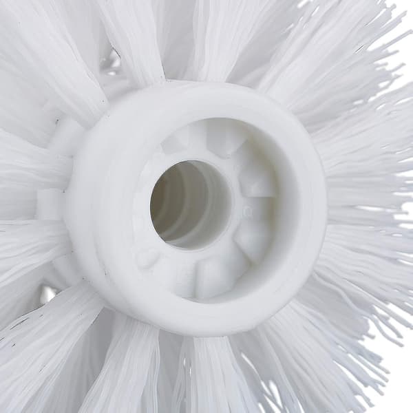 Toalettbørstehode Sett med 5, Toalettbørster i Bulk 9,5 mm Tråd, Utbyttbart Børstehode Diameter 7 x 9 cm, Hvit