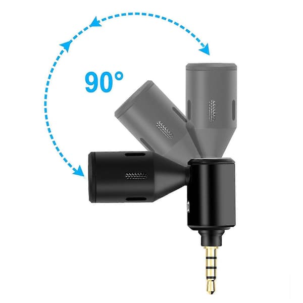 Telefon Mikrofon, 3.5mm Jack Mobiltelefon Mikrofon Justerbar Mikrofon til Android og Ios Smartphone