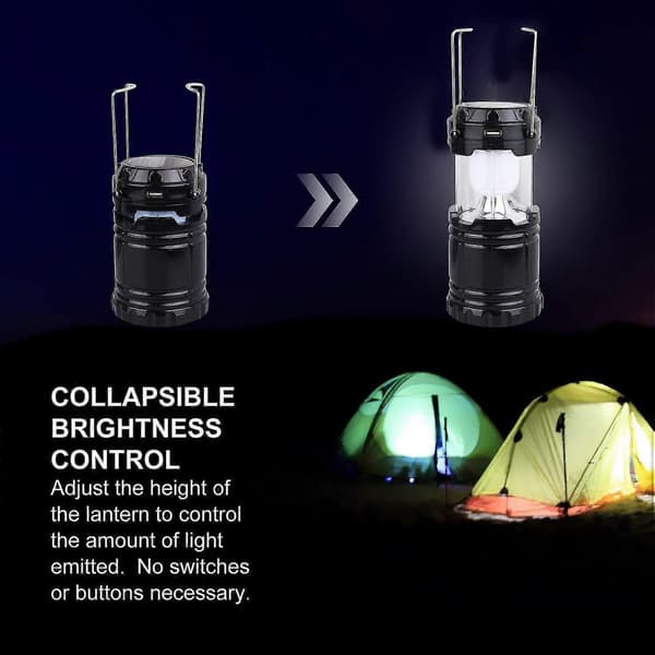 LED Solar Camping Lantern Lett Sammenleggbar Lampe for Fotturer