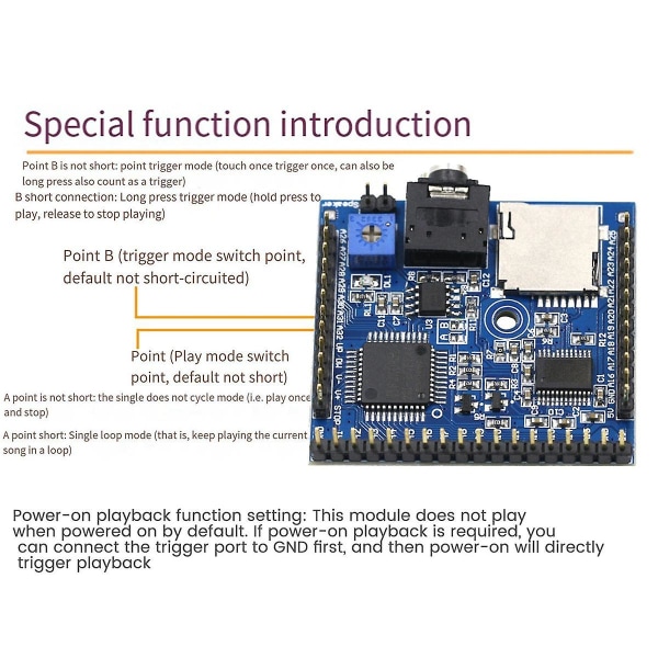 Stemmeafspilningsmodul til MP3-stemmemeddelelser Broadcast-enhed M3D5 MP3 Trigger Player Modul