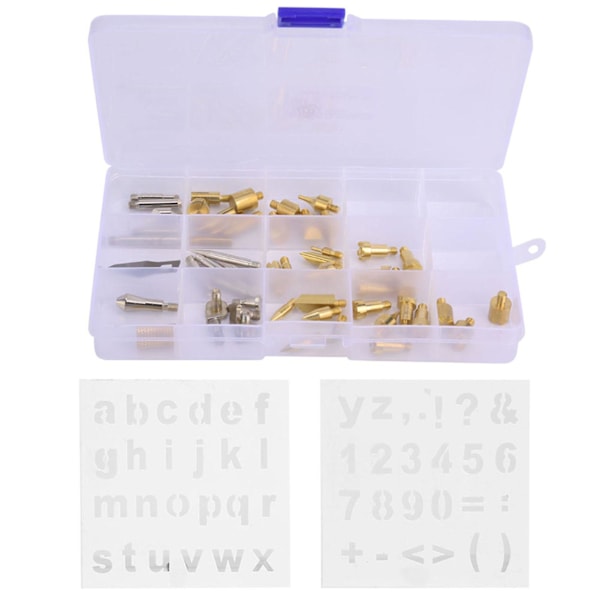 Brenne Penne Tupp Sett - 56 stk Lodding Pyrografi Graveringsverktøy Kit