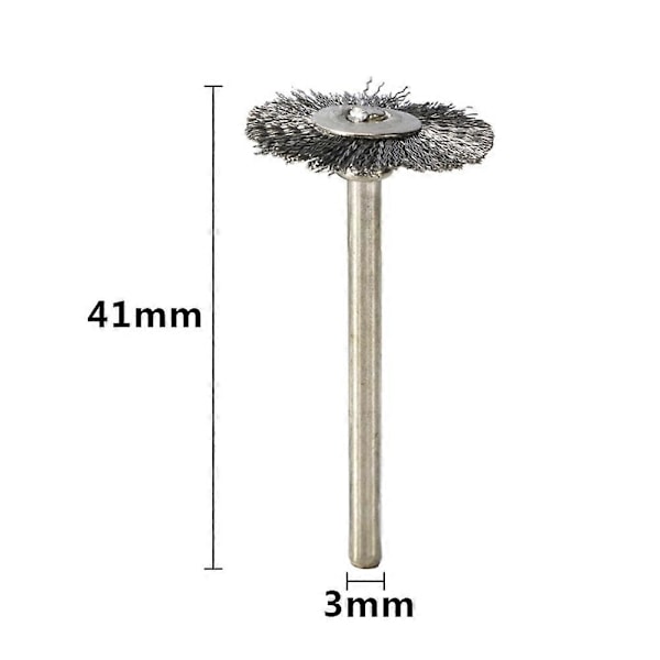 40 stycken Mini Trådborst Hjulkopp Mässing Stål Trådborst Set (3mm) för Kraftverktyg Polering Buff