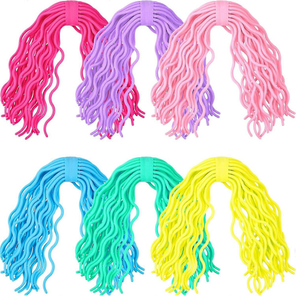 SBSG Civaner 6-pack Ramen Leksak Spaghetti Fidget Stretchig Snöre Fidget Leksaker för Stresslindring Tidig Utbildning för Födelsedagsfest Alla Hjärtans Dag Eas