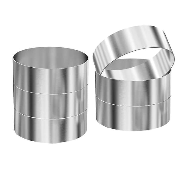 6 stk. Hamburgerbolle Ringe Burgerform 10 cm Store Ringforme til Madlavning til Stegte Æg Crumpets