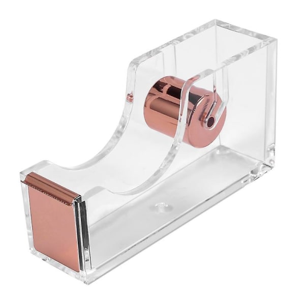 Deluxe Acrylic Design Office Desktop Tape Dispenser Clear Gold