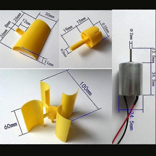 Mikro Vertikal Vindmølle Generator, Vindmølle Motor DIY Vindmølle Model