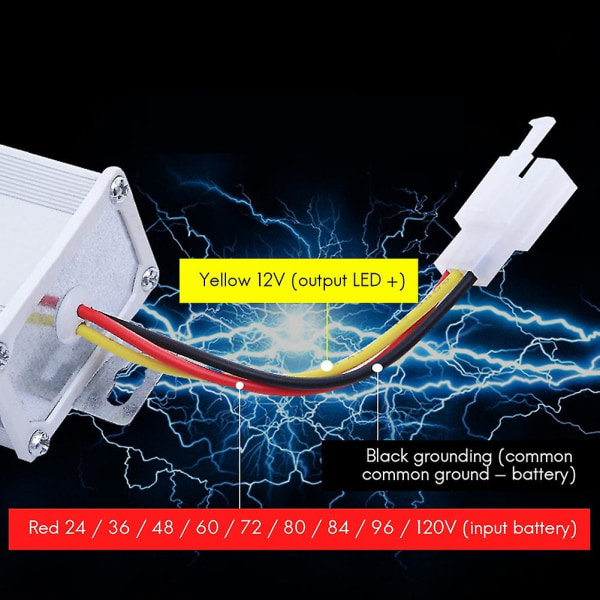 Elektronisk Transformator DC 36V 48V 60V 72V Til 12V 10A El-Sykkel Konverter Adapter Nedover Transf