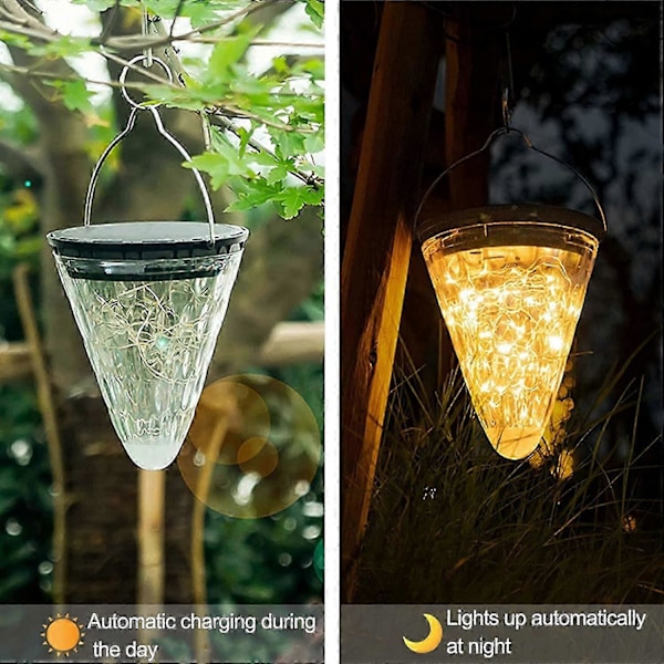 Solcellehengelykter, Solcellehagelampe, Utendørs LED-solcellelys