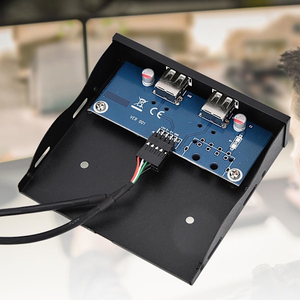 USB2.0 2 Port Floppy Drev Frontpanel - 3,5 Tommer