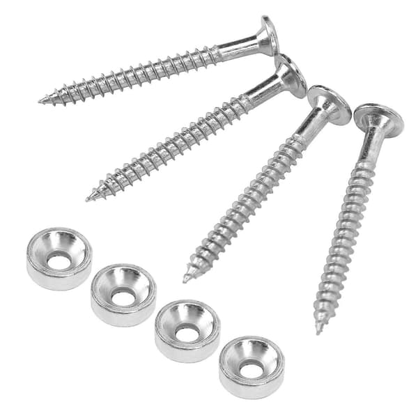 4 Sæt Guitar Halsforbindelsesbøsningssæt Metal Ferrule Bolt med Skrue Tilbehør til Elektrisk Bas Sølv