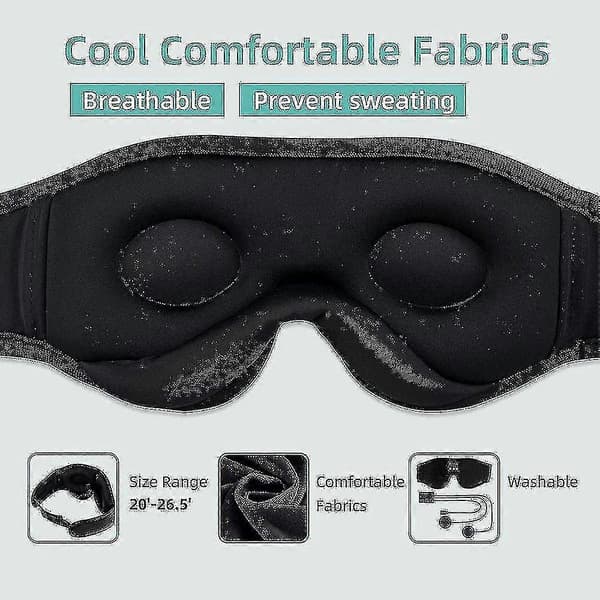 Sovhörlurar, trådlös Bluetooth-musik 3D-ögonmask, justerbar sömn